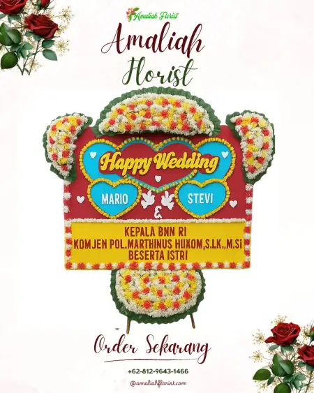 Papan Bunga Pernikahan Borangan